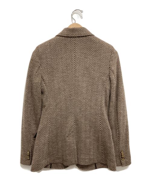 POLO RALPH LAUREN（ポロ・ラルフローレン）POLO RALPH LAUREN (ポロ・ラルフローレン) ヘリンボーンテーラードジャケット ブラウン サイズ:2の古着・服飾アイテム