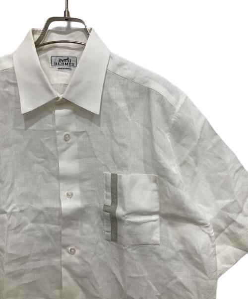 HERMES（エルメス）HERMES (エルメス) 半袖リネンシャツ ホワイト サイズ:41/16の古着・服飾アイテム