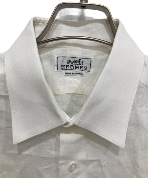 HERMES（エルメス）HERMES (エルメス) 半袖リネンシャツ ホワイト サイズ:41/16の古着・服飾アイテム