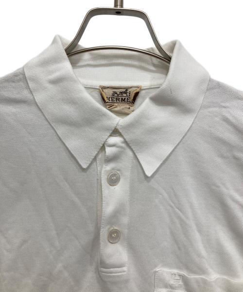 HERMES（エルメス）HERMES (エルメス) 長袖ポロシャツ ホワイト サイズ:Mの古着・服飾アイテム