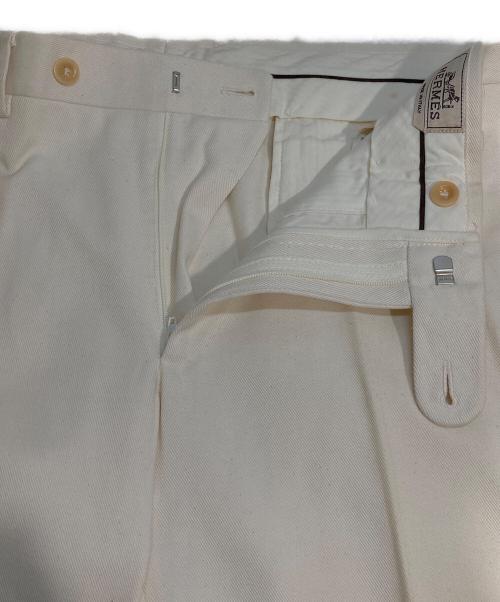 HERMES（エルメス）HERMES (エルメス) センタープレスパンツ ホワイト サイズ:48の古着・服飾アイテム