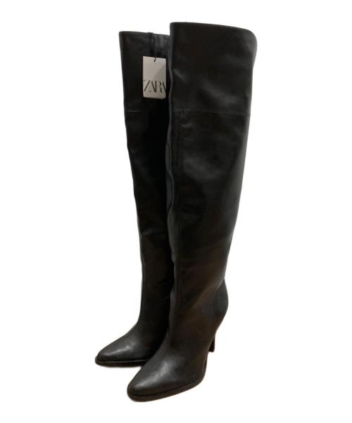 ZARA（ザラ）ZARA (ザラ) ハイヒールロングブーツ ブラック サイズ:39 未使用品の古着・服飾アイテム