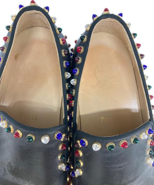 Christian Louboutin（クリスチャン・ルブタン）Christian Louboutin (クリスチャン・ルブタン) マルチカラースパイクスタッズスリッポン ブラック サイズ:38の古着・服飾アイテム