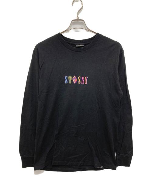 stussy（ステューシー）stussy (ステューシー) 刺繍カットソー ブラック サイズ:Mの古着・服飾アイテム