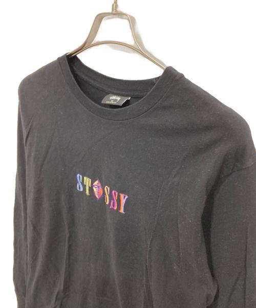 stussy（ステューシー）stussy (ステューシー) 刺繍カットソー ブラック サイズ:Mの古着・服飾アイテム