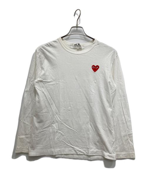 PLAY COMME des GARCONS（プレイコムデギャルソン）PLAY COMME des GARCONS (プレイコムデギャルソン) ハートワッペンカットソー ホワイト サイズ:Mの古着・服飾アイテム