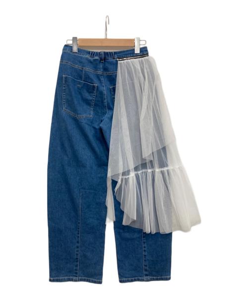 Ayane（アヤネ）ayane (アヤネ) サイドチュールデニムバレルパンツ ブルー サイズ:38の古着・服飾アイテム