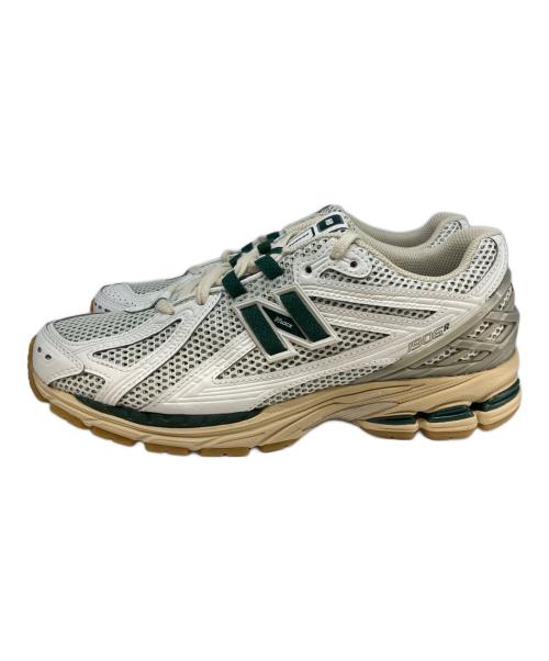 NEW BALANCE（ニューバランス）NEW BALANCE (ニューバランス) ローカットスニーカー ホワイト×グリーン サイズ:26.5cmの古着・服飾アイテム