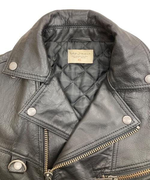 NUDIE JEANS（ヌーディー・ジーンズ）NUDIE JEANS (ヌーディー・ジーンズ) レザーライダースジャケット ブラック サイズ:XSの古着・服飾アイテム