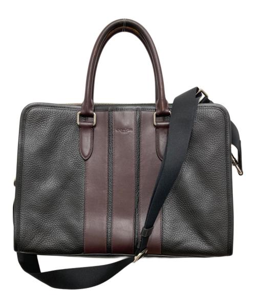 COACH（コーチ）COACH (コーチ) 2WAYブリーフケース ブラック×ブラウンの古着・服飾アイテム