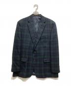 LAUREN RALPH LAURENローレンラルフローレン）の古着「ウールチェックテーラードジャケット」｜ネイビー×グリーン