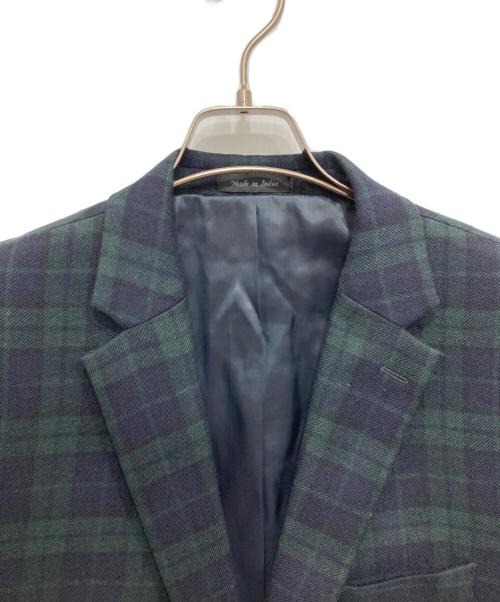 LAUREN RALPH LAUREN（ローレンラルフローレン）LAUREN RALPH LAUREN (ローレンラルフローレン) ウールチェックテーラードジャケット ネイビー×グリーン サイズ:48Rの古着・服飾アイテム