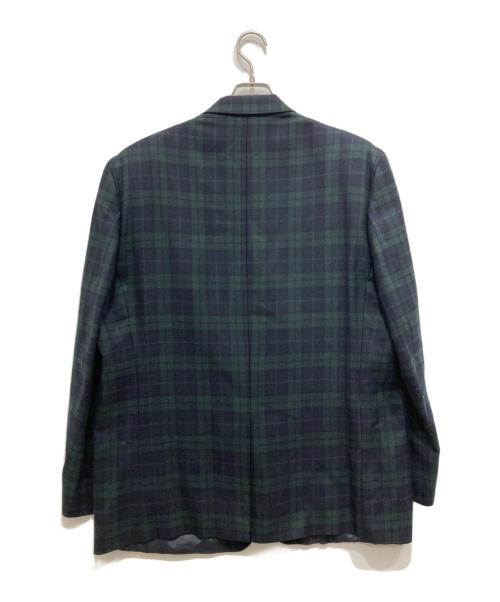 LAUREN RALPH LAUREN（ローレンラルフローレン）LAUREN RALPH LAUREN (ローレンラルフローレン) ウールチェックテーラードジャケット ネイビー×グリーン サイズ:48Rの古着・服飾アイテム