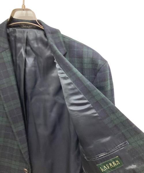 LAUREN RALPH LAUREN（ローレンラルフローレン）LAUREN RALPH LAUREN (ローレンラルフローレン) ウールチェックテーラードジャケット ネイビー×グリーン サイズ:48Rの古着・服飾アイテム