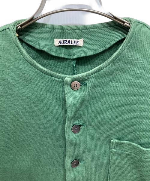 AURALEE（オーラリー）AURALEE (オーラリー) SUPER HEAVY COTTON RIB CARDIGAN グリーン サイズ:1の古着・服飾アイテム