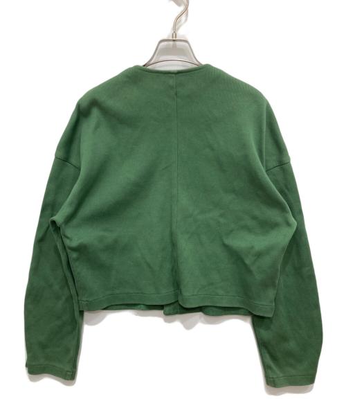 AURALEE（オーラリー）AURALEE (オーラリー) SUPER HEAVY COTTON RIB CARDIGAN グリーン サイズ:1の古着・服飾アイテム