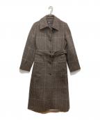 23区×FOX BROTHERSニジュウサンク×フォックスブラザーズ）の古着「チェック柄ウールコート」｜ブラウン