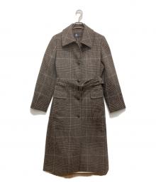 23区×FOX BROTHERS（ニジュウサンク×フォックスブラザーズ）の古着「チェック柄ウールコート」｜ブラウン