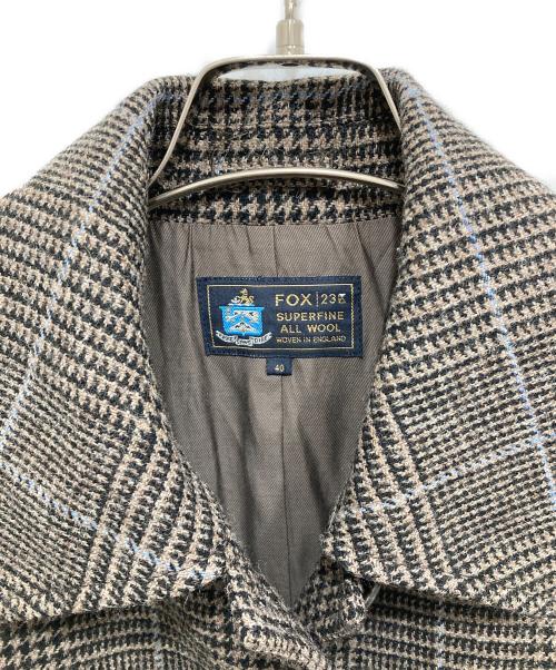23区（ニジュウサンク）23区 (ニジュウサンク) FOX BROTHERS (フォックスブラザーズ) チェック柄ウールコート ブラウン サイズ:40の古着・服飾アイテム