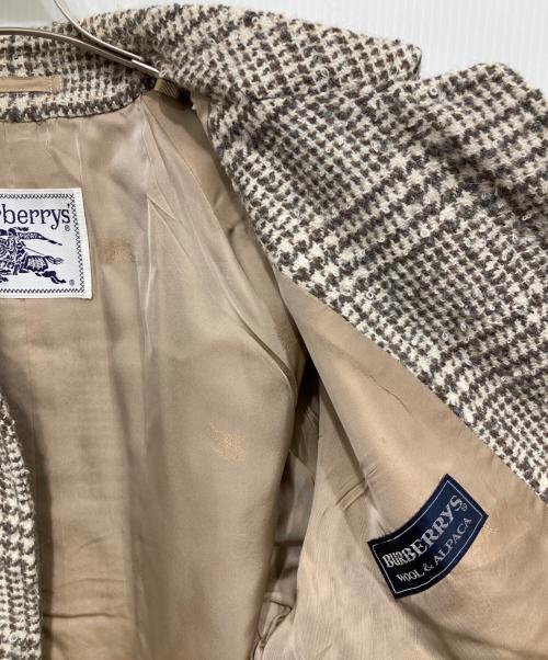 Burberry's（バーバリー）Burberry's (バーバリーズ) ウールアルパカチェックコート ベージュ サイズ:11AB3の古着・服飾アイテム
