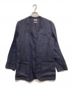 HERMESエルメス）の古着「リネンノーカラージャケット」｜ネイビー