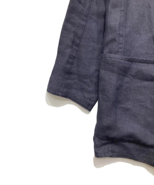 HERMES（エルメス）HERMES (エルメス) リネンノーカラージャケット ネイビー サイズ:34の古着・服飾アイテム