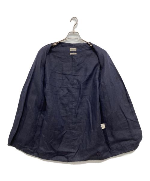 HERMES（エルメス）HERMES (エルメス) リネンノーカラージャケット ネイビー サイズ:34の古着・服飾アイテム