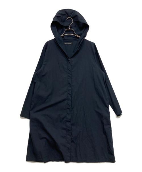 mizuiro-ind（ミズイロインド）mizuiro-ind (ミズイロインド) フード付きシャツワンピース ネイビー サイズ:FREEの古着・服飾アイテム