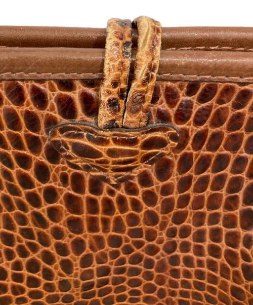 LONGCHAMP（ロンシャン）LONGCHAMP (ロンシャン) クロコ型押しハンドバッグ ブラウンの古着・服飾アイテム