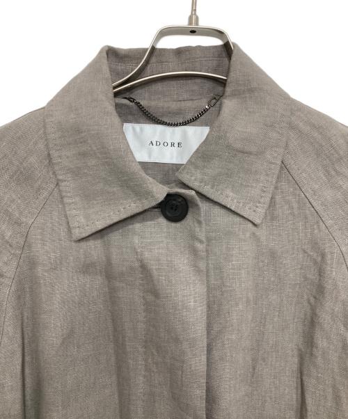 ADORE（アドーア）ADORE (アドーア) ドライツイストリネンステンカラーコート グレー サイズ:36の古着・服飾アイテム