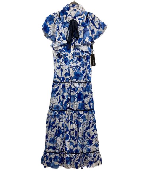 Sov.（ソブ）Sov. (ソブ) オリジナルプリントリボンワンピース ホワイト×ブルー サイズ:38 未使用品の古着・服飾アイテム