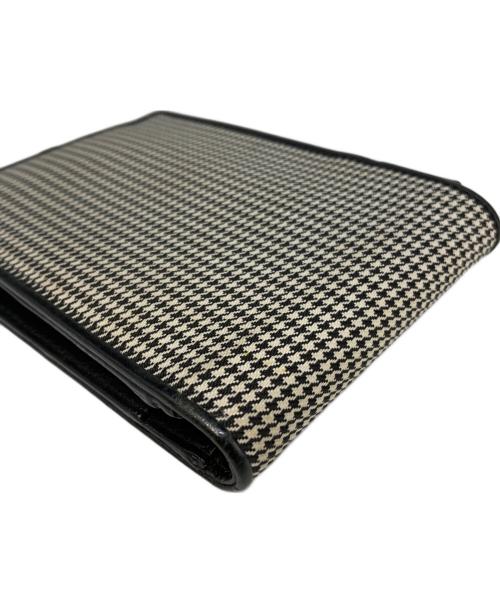 DIOR HOMME（ディオール オム）Dior Homme (ディオール オム) 千鳥格子柄2つ折り財布 ホワイト×ブラックの古着・服飾アイテム