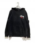 stussyステューシー）の古着「プルオーバーパーカー」｜ブラック