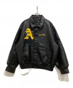 A FEW GOOD KIDSアフューグッドキッズ）の古着「AFGK レーシング イミテーションレザージャケット」｜ブラック
