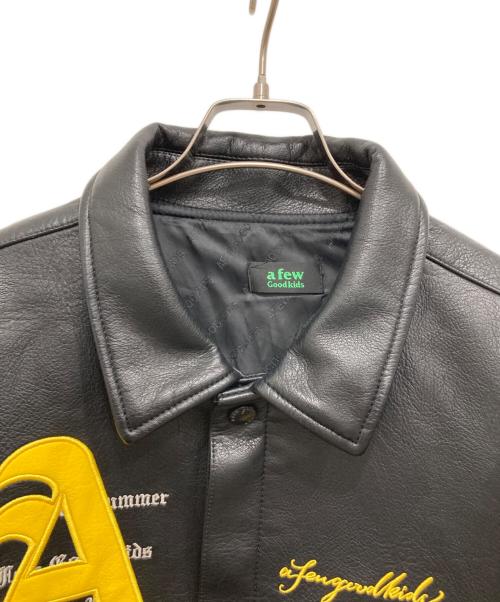 A FEW GOOD KIDS（アフューグッドキッズ）A FEW GOOD KIDS (アフューグッドキッズ) AFGK レーシング イミテーションレザージャケット ブラック サイズ:-の古着・服飾アイテム