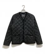 LAVENHAMラベンハム）の古着「ノーカラーキルティングジャケット」｜ブラック