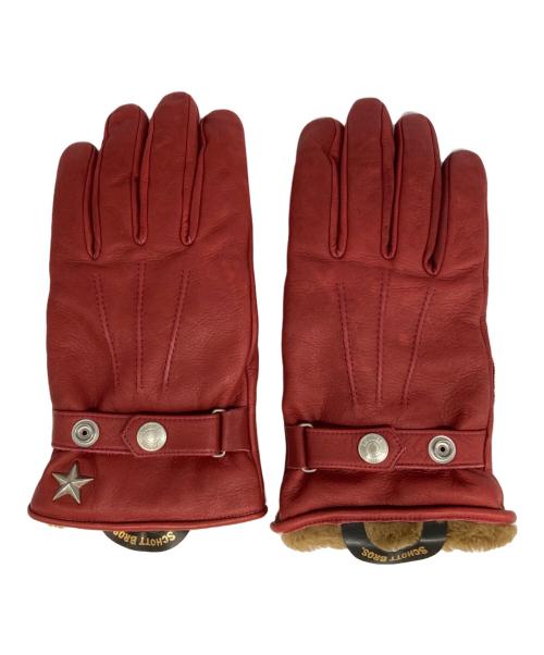 SCHOTT BROS.（ショット）SCHOTT BROS. (ショット) ワンスター レザーグローブ レッド サイズ:Lの古着・服飾アイテム