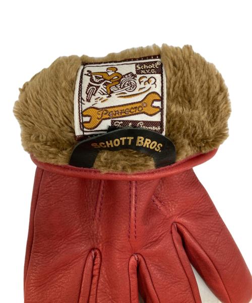 SCHOTT BROS.（ショット）SCHOTT BROS. (ショット) ワンスター レザーグローブ レッド サイズ:Lの古着・服飾アイテム
