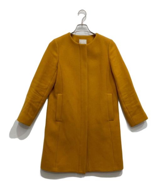 MACKINTOSH PHILOSOPHY（マッキントッシュ フィロソフィー）MACKINTOSH PHILOSOPHY (マッキントッシュ フィロソフィー) ノーカラーメルトンコート イエロー サイズ:36の古着・服飾アイテム