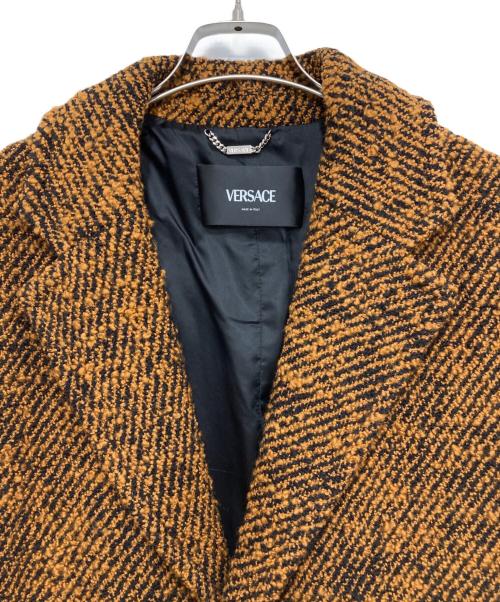 VERSACE（ヴェルサーチェ）VERSACE (ヴェルサーチェ) Tan Patch Coat ブラウン サイズ:52の古着・服飾アイテム