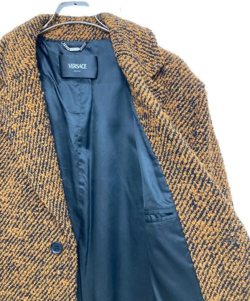 VERSACE（ヴェルサーチェ）VERSACE (ヴェルサーチェ) Tan Patch Coat ブラウン サイズ:52の古着・服飾アイテム