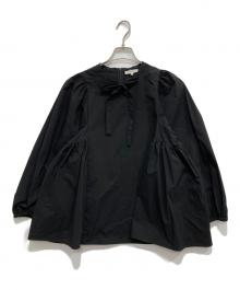 YORI（ヨリ）の古着「サイドギャザーブラウス」｜ブラック