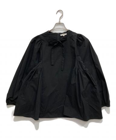 中古・古着通販】yori (ヨリ) サイドギャザーブラウス ブラック サイズ