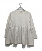 YORIヨリ）の古着「ソフト裏起毛フリルブラウス」｜ホワイト