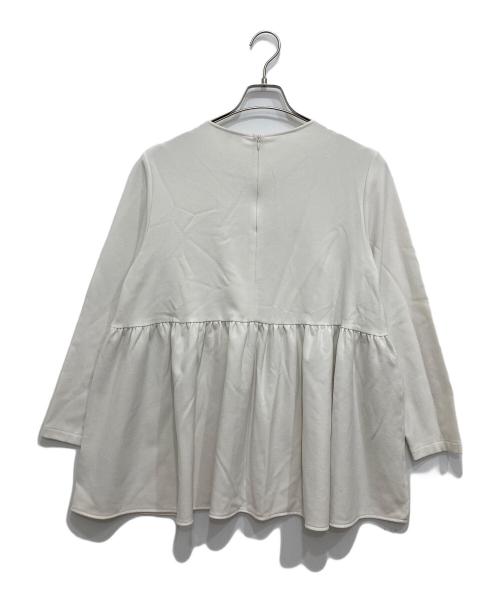 YORI（ヨリ）yori (ヨリ) ソフト裏起毛フリルブラウス ホワイト サイズ:38の古着・服飾アイテム