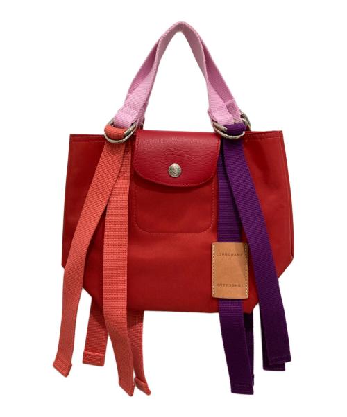 LONGCHAMP（ロンシャン）LONGCHAMP (ロンシャン) ルプリアージュリプレイトップハンドルバッグ レッドの古着・服飾アイテム