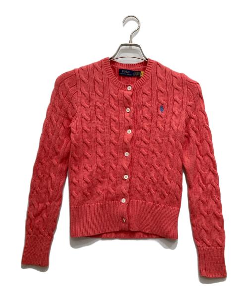 POLO RALPH LAUREN（ポロ・ラルフローレン）POLO RALPH LAUREN (ポロ・ラルフローレン) ケーブルニットカーディガン ピンク サイズ:Sの古着・服飾アイテム