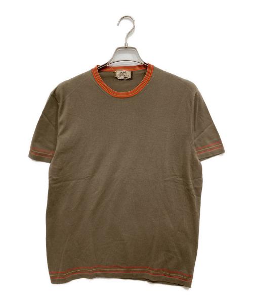 HERMES（エルメス）HERMES (エルメス) 半袖コットンニット オリーブ サイズ:Mの古着・服飾アイテム