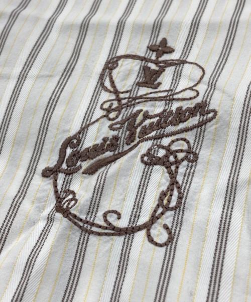LOUIS VUITTON（ルイ ヴィトン）LOUIS VUITTON (ルイ ヴィトン) 半袖ストライプシャツ ホワイト×イエロー×ブラウン サイズ:Sの古着・服飾アイテム