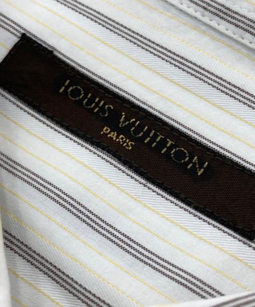LOUIS VUITTON（ルイ ヴィトン）LOUIS VUITTON (ルイ ヴィトン) 半袖ストライプシャツ ホワイト×イエロー×ブラウン サイズ:Sの古着・服飾アイテム